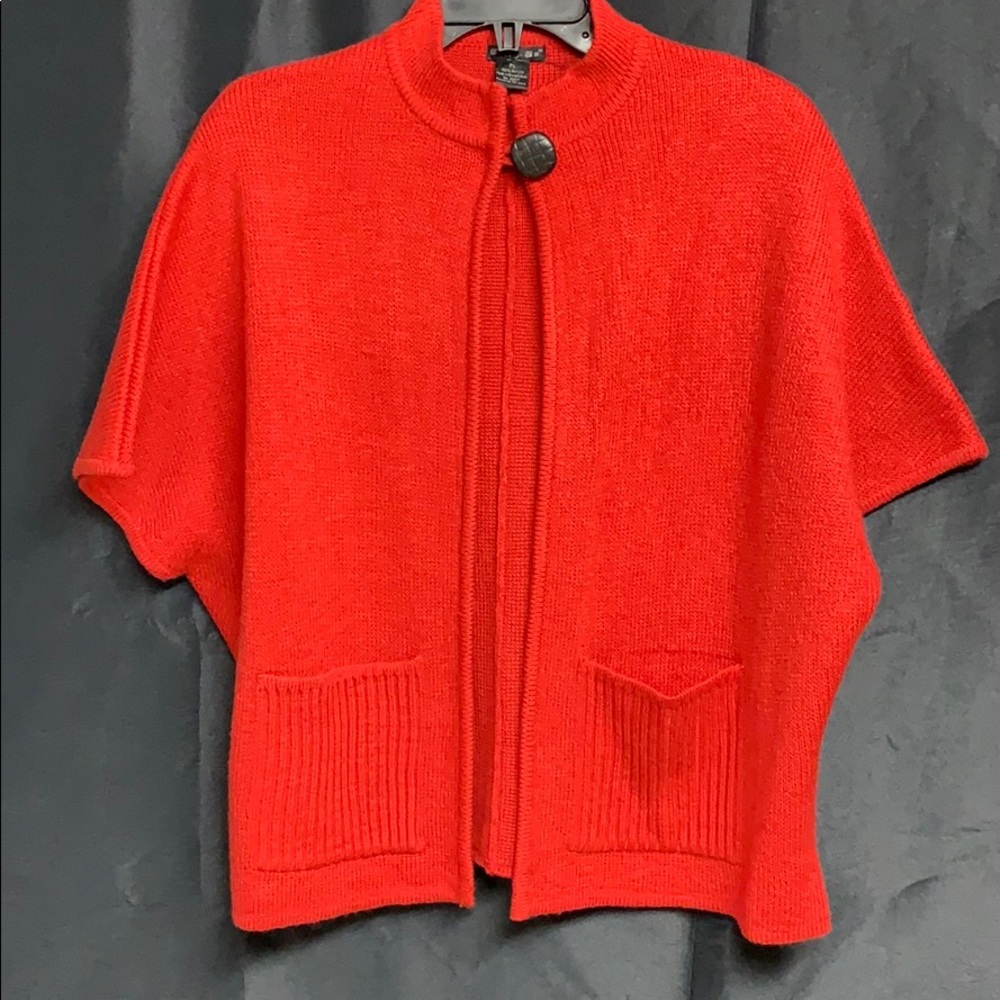 Beautiful blood red mock neck one button sweater!